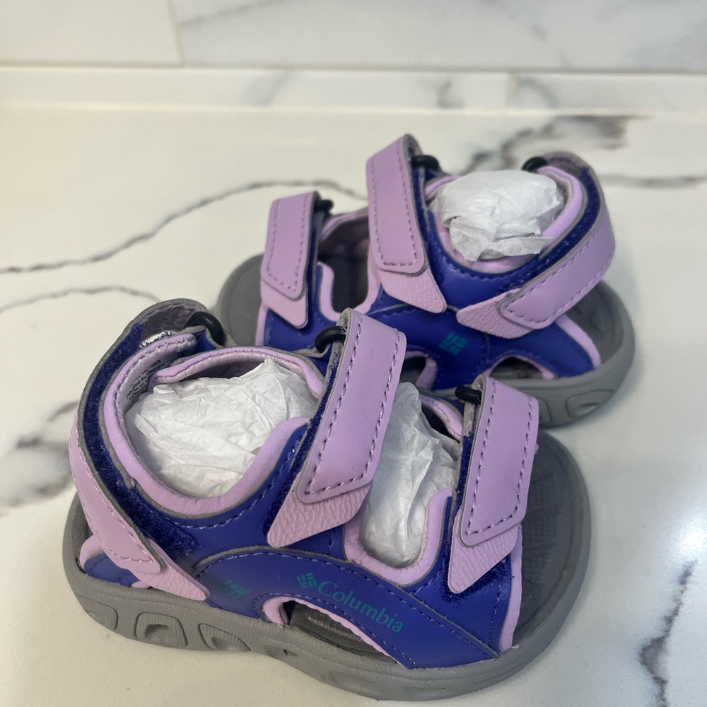 New Columbia unisex-child Techsun 3 Strap Sandal.Size 4 Toddler Purple/Blue‎ - Picture 2 of 8